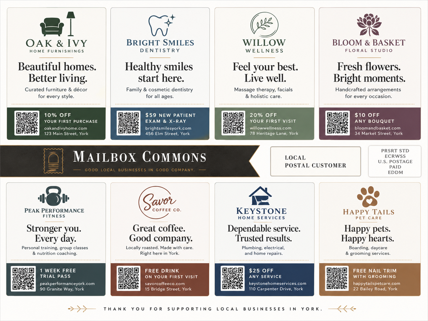 Mailbox Commons 9×12 Homeowner Card -- sample layout